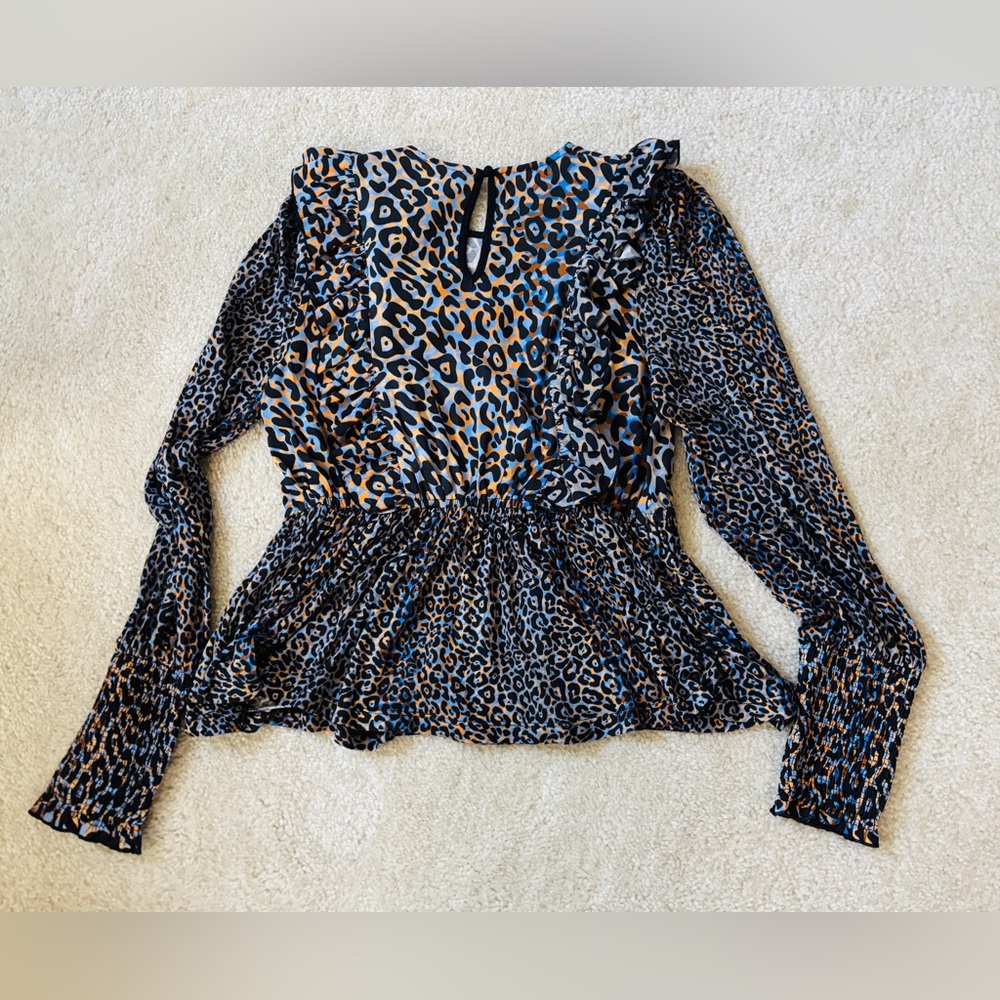 Anthropologie Blank London Leopard Print Long Sleeve Women's Top